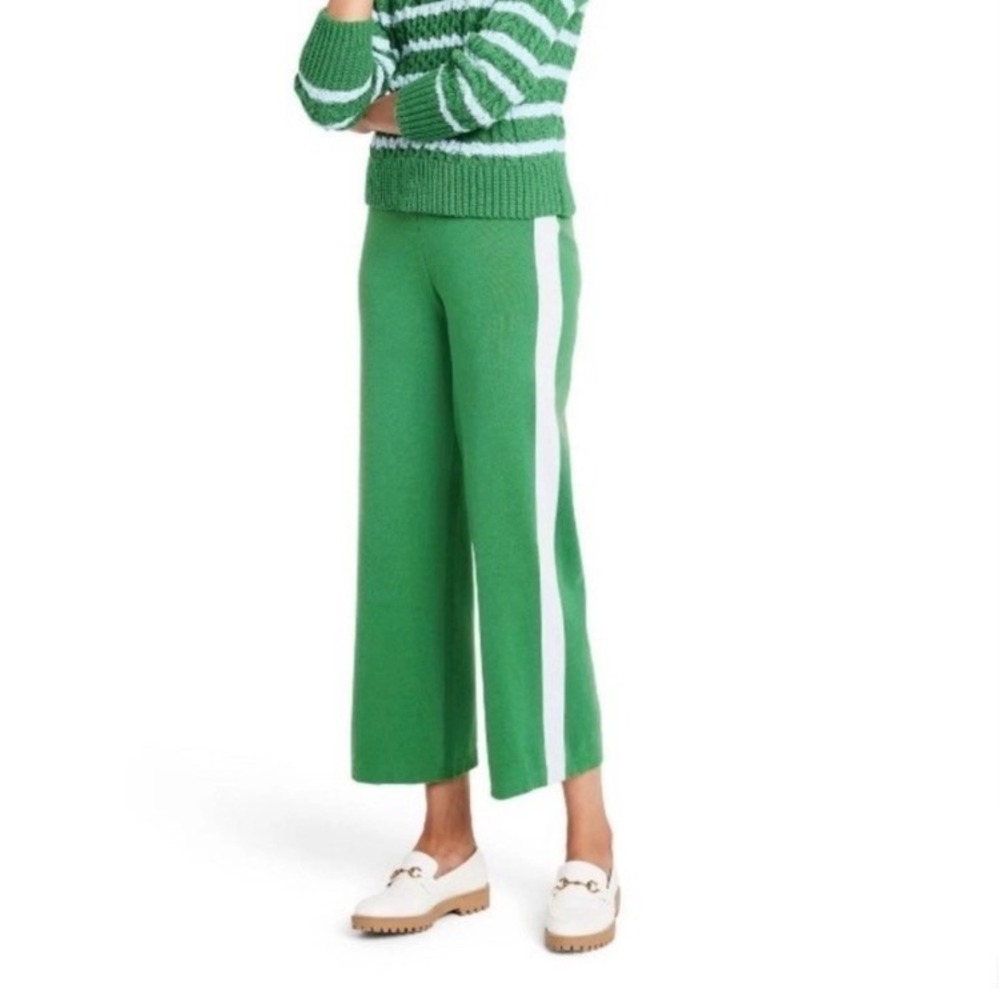 La Ligne x Target Green Knit Side Stripe Sweater Pants Wide Leg XXS Cashmere
